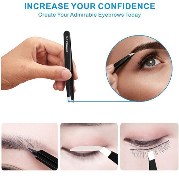 6pcs Set Eyebrow Tweezers Precision Kit, Stainless Steel Ingrown Hair Removal - Picture 5 of 10